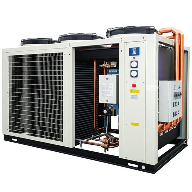 Μηχανή ψύξης νερού με φτερωτό συμπυκνωτή με υπερφόρτωση υψηλής και χαμηλής πίεσης